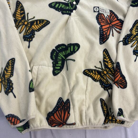 Parks Project Butterflies Trail High Pile Fleece Pullover-Unsex Size Medium - Picture 2 of 10